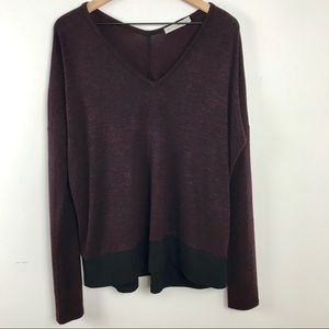 Rag & Bone | burgundy heathered v-neck sweater M
